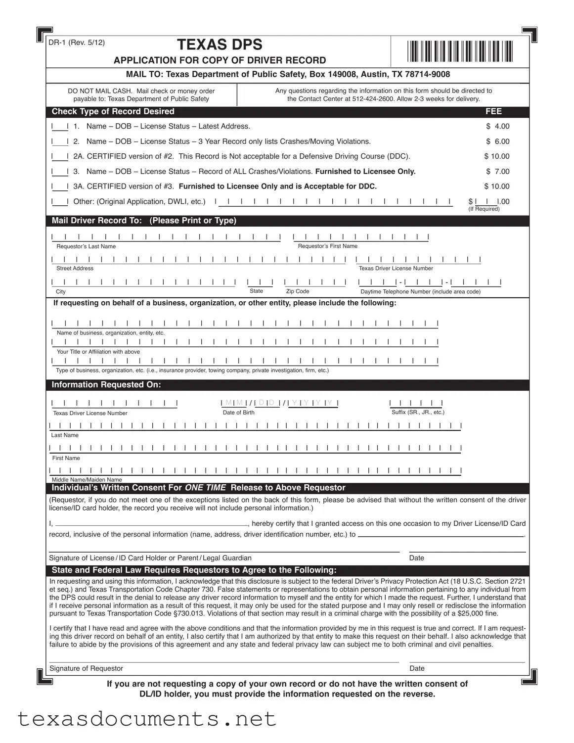 Fill Your Dr 1 Texas Form