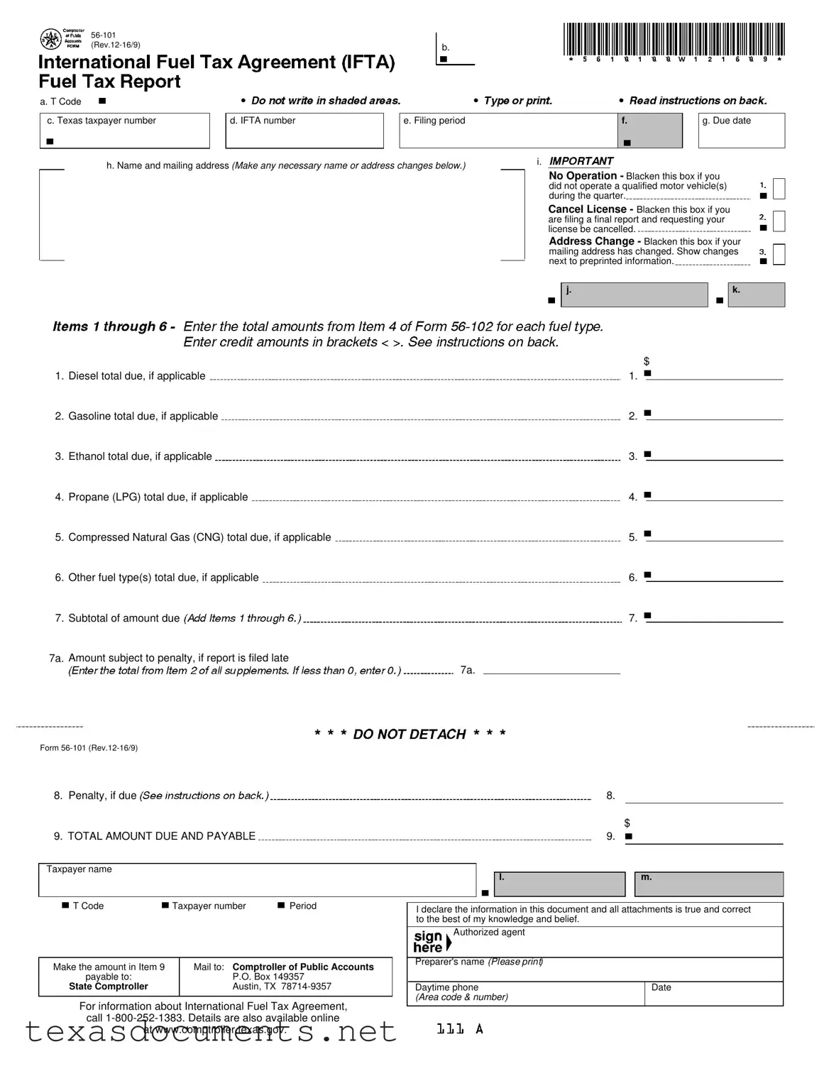 Fill Your Ifta Texas Form
