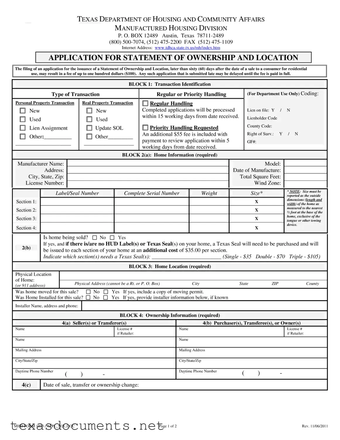 Fill Your Mhd 1023 Texas Form