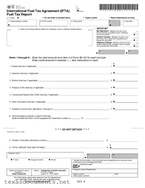 Fill Your Ifta Texas Form