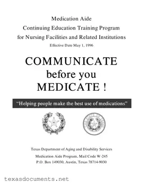 Fill Your Medication Aide Renewal In Texas Form