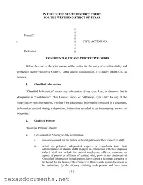 Fill Your Protective Order Western District Of Texas Form