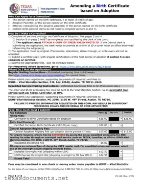 Fill Your Texas Adoption Papers Form
