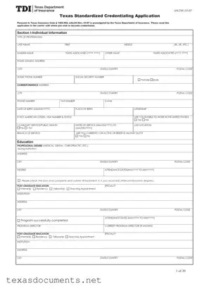 Fill Your Texas Credentialing Application Form