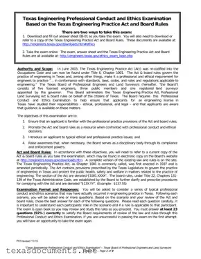 Fill Your Texas Ethics Of Engineering Exam Form