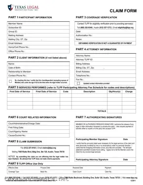 Fill Your Texas Legal Claim Form