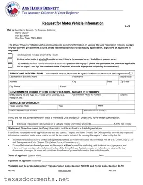 Fill Your Texas Mv 440 Form