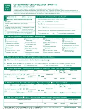 Fill Your Texas Pwd 144 Form