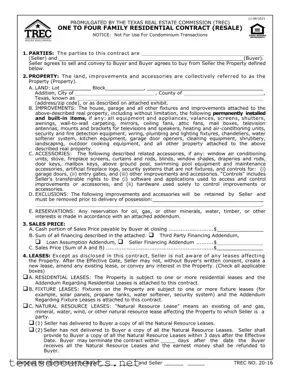 Fill Your Texas Trec Residential Contract Form