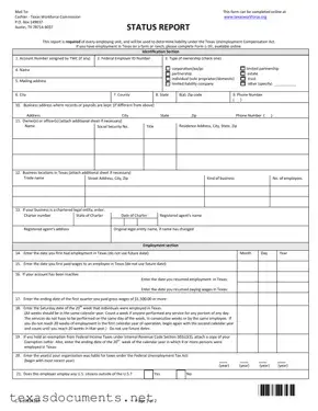 Fill Your Texas Workforce Commission Report Form