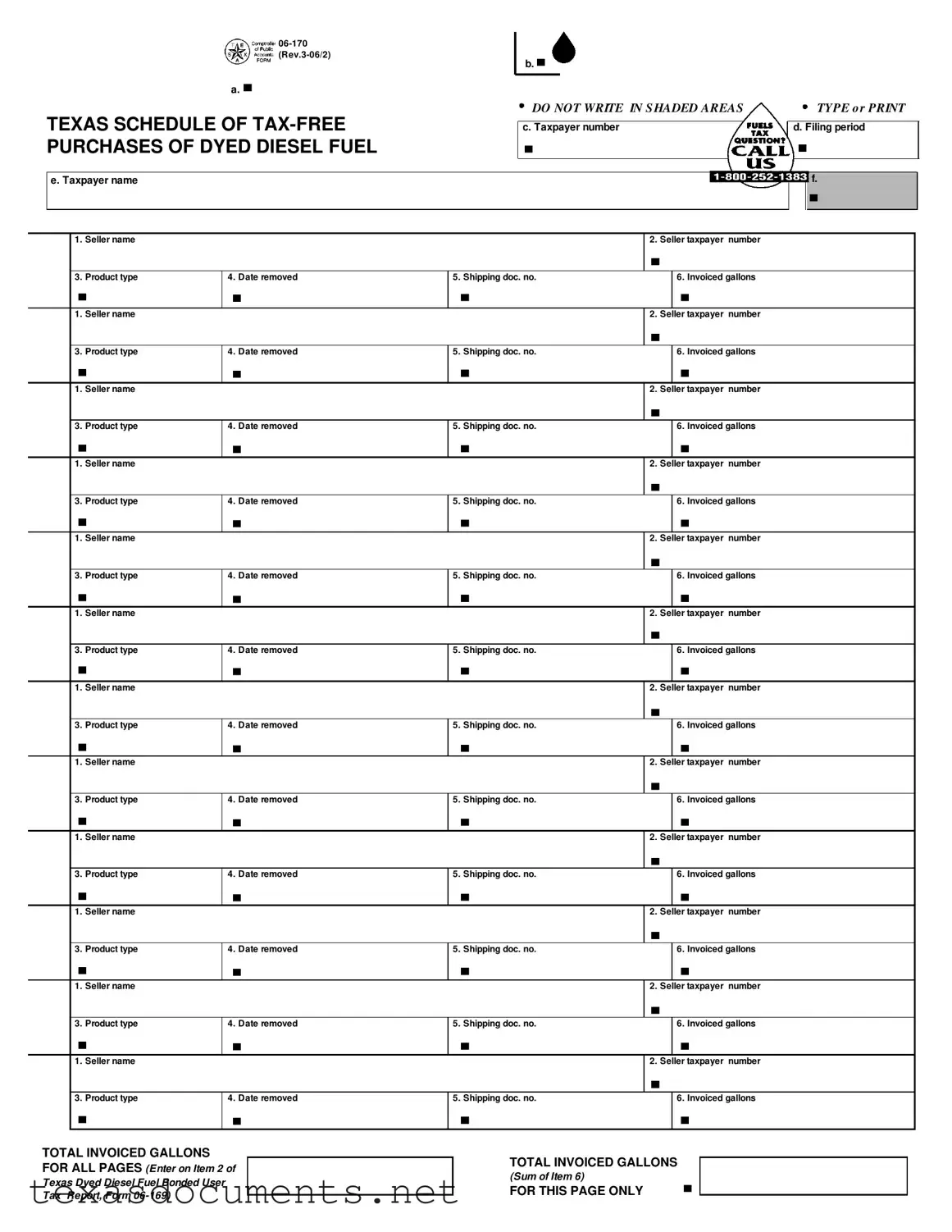 Fill Your Texas 06 170 Form