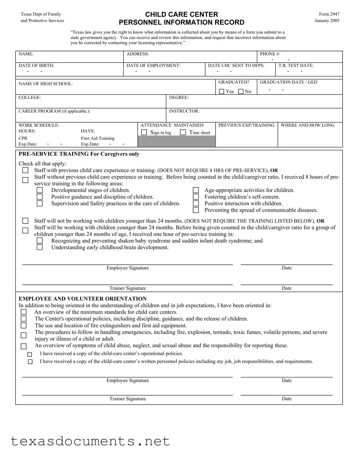 Fill Your Texas 2947 Form