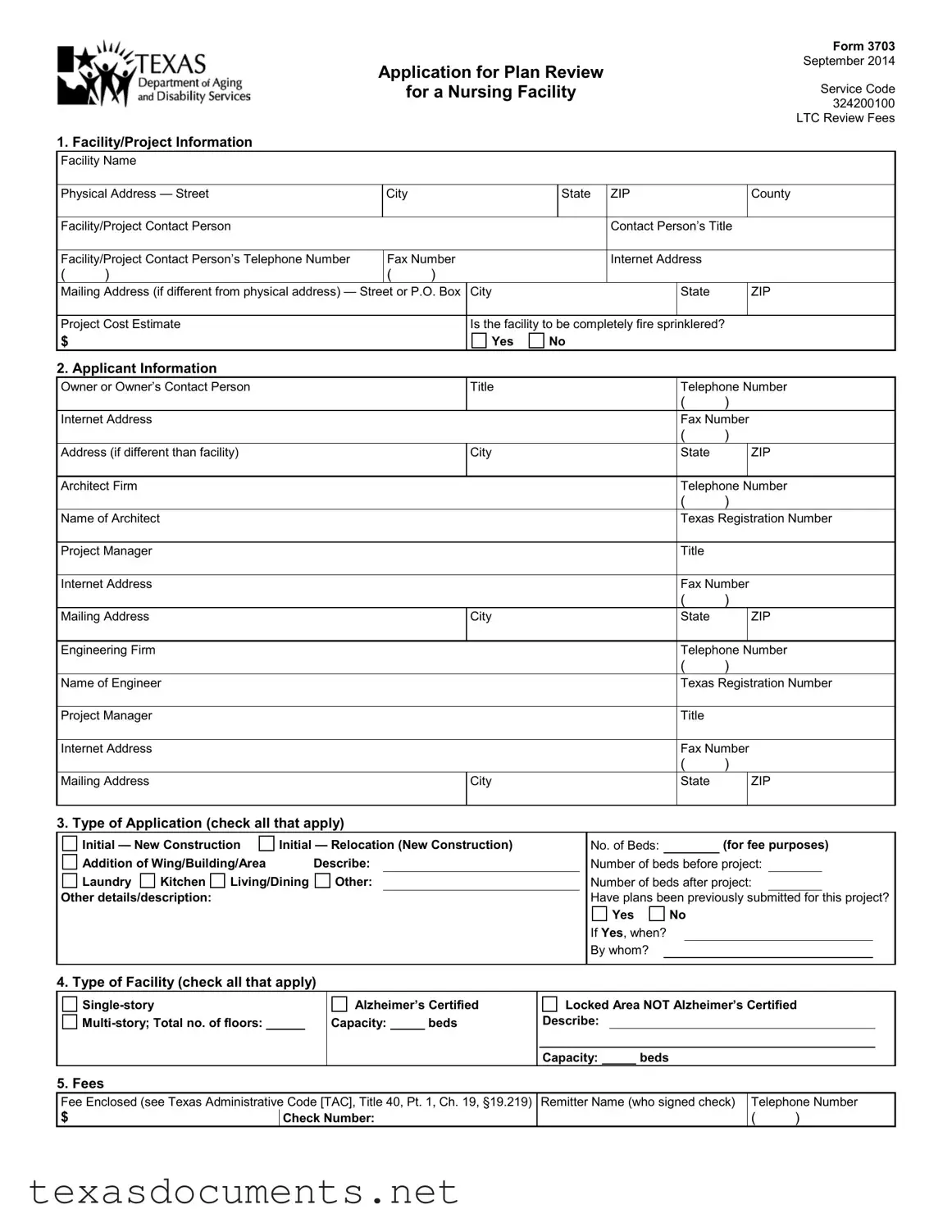 Fill Your Texas 3703 Form