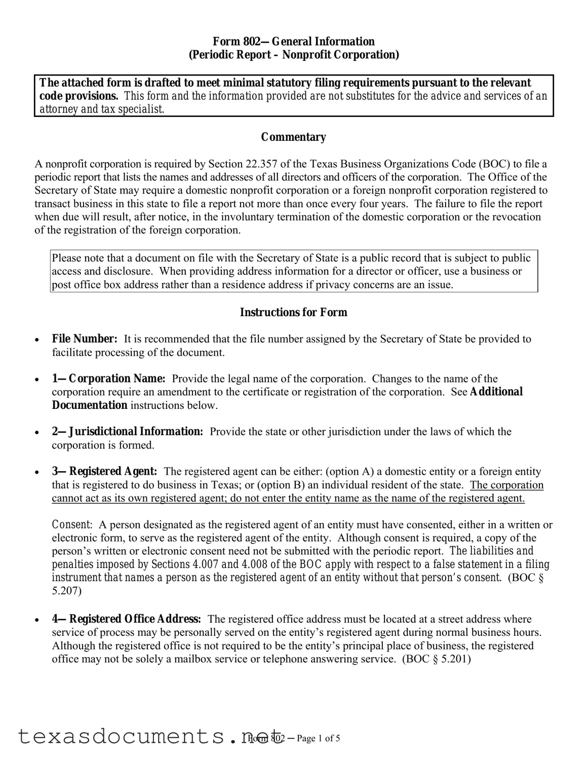 Fill Your Texas 802 Form
