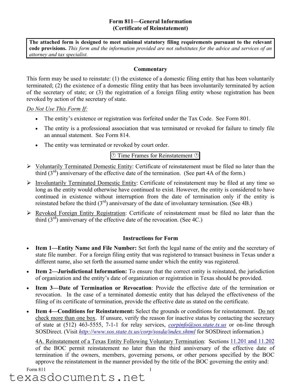 Fill Your Texas 811 Form