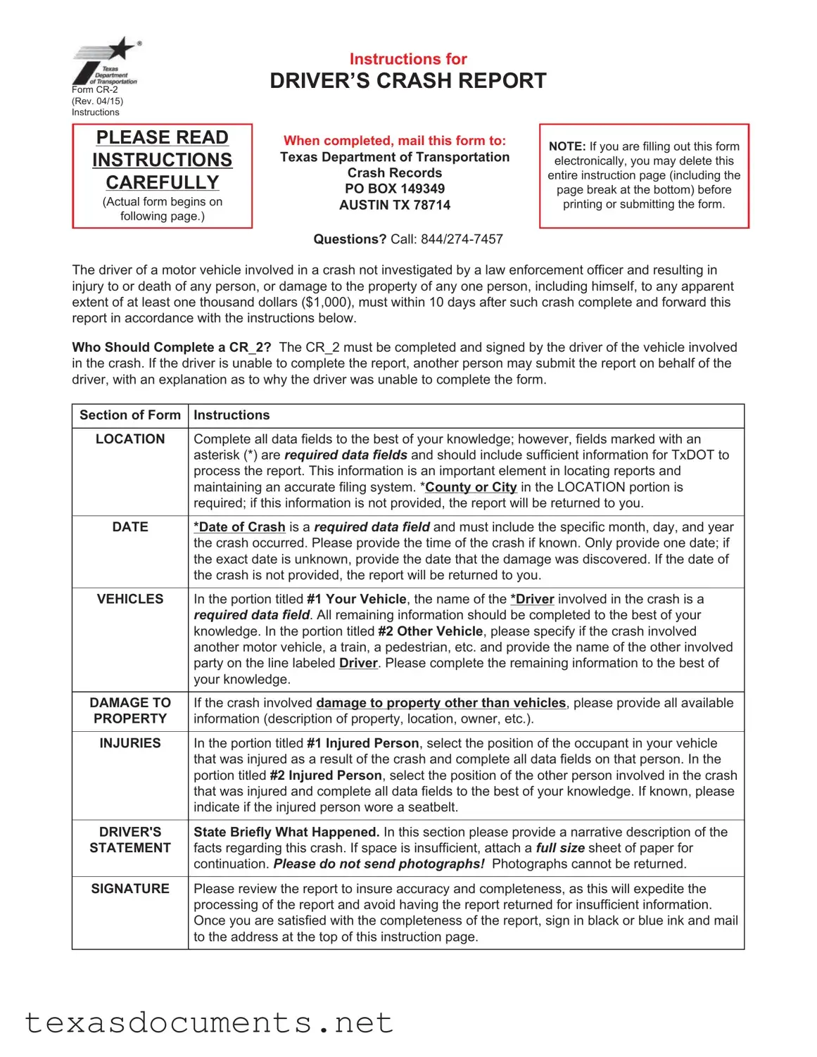 Fill Your Texas Blue Form