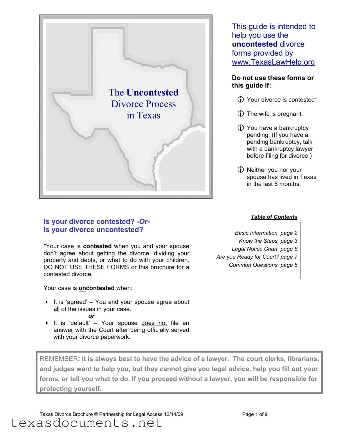 Fill Your Texas Divorce Form