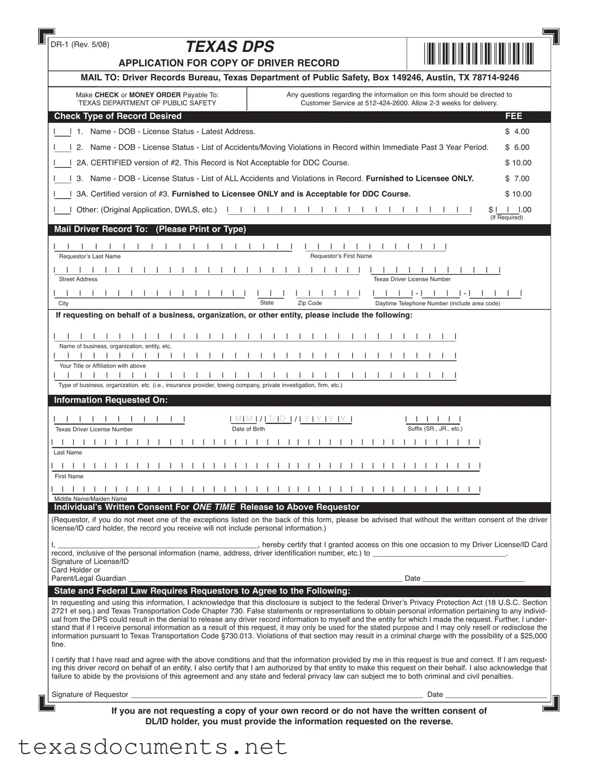Fill Your Texas Dr 1 Form