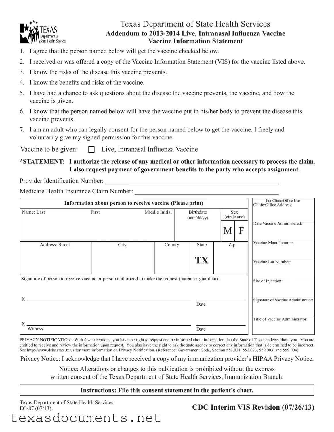 Fill Your Texas Ec 87 Form