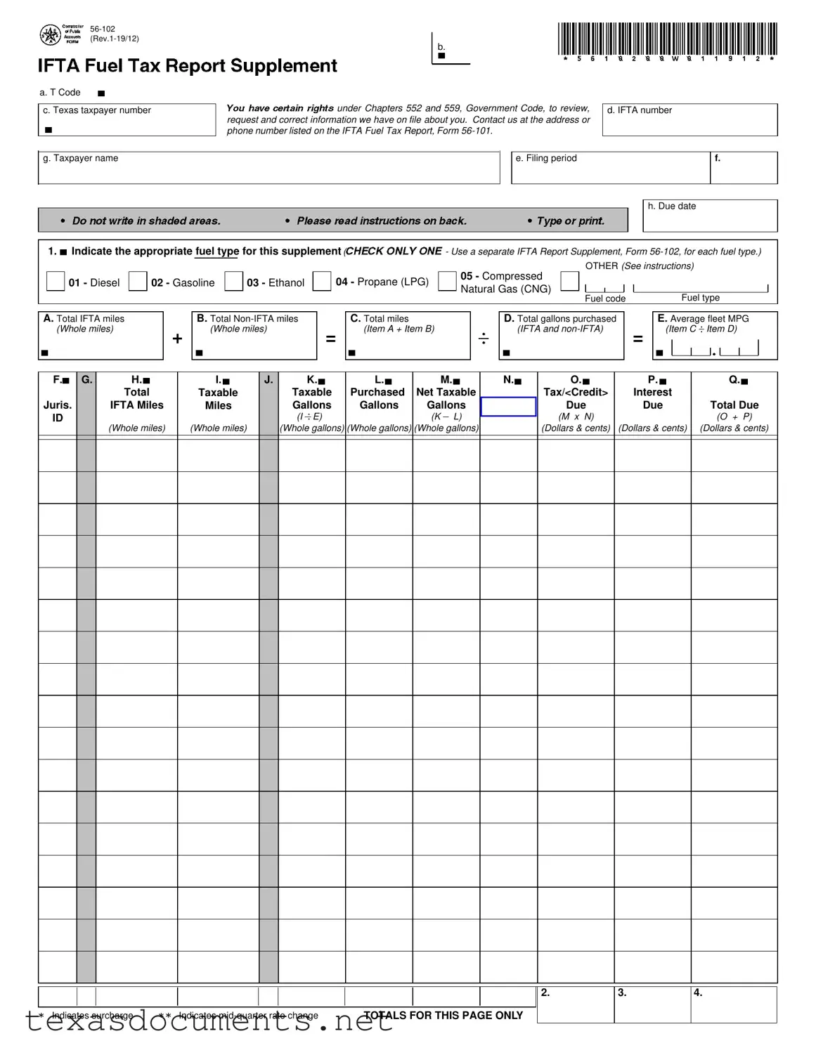 Fill Your Texas Ifta Form