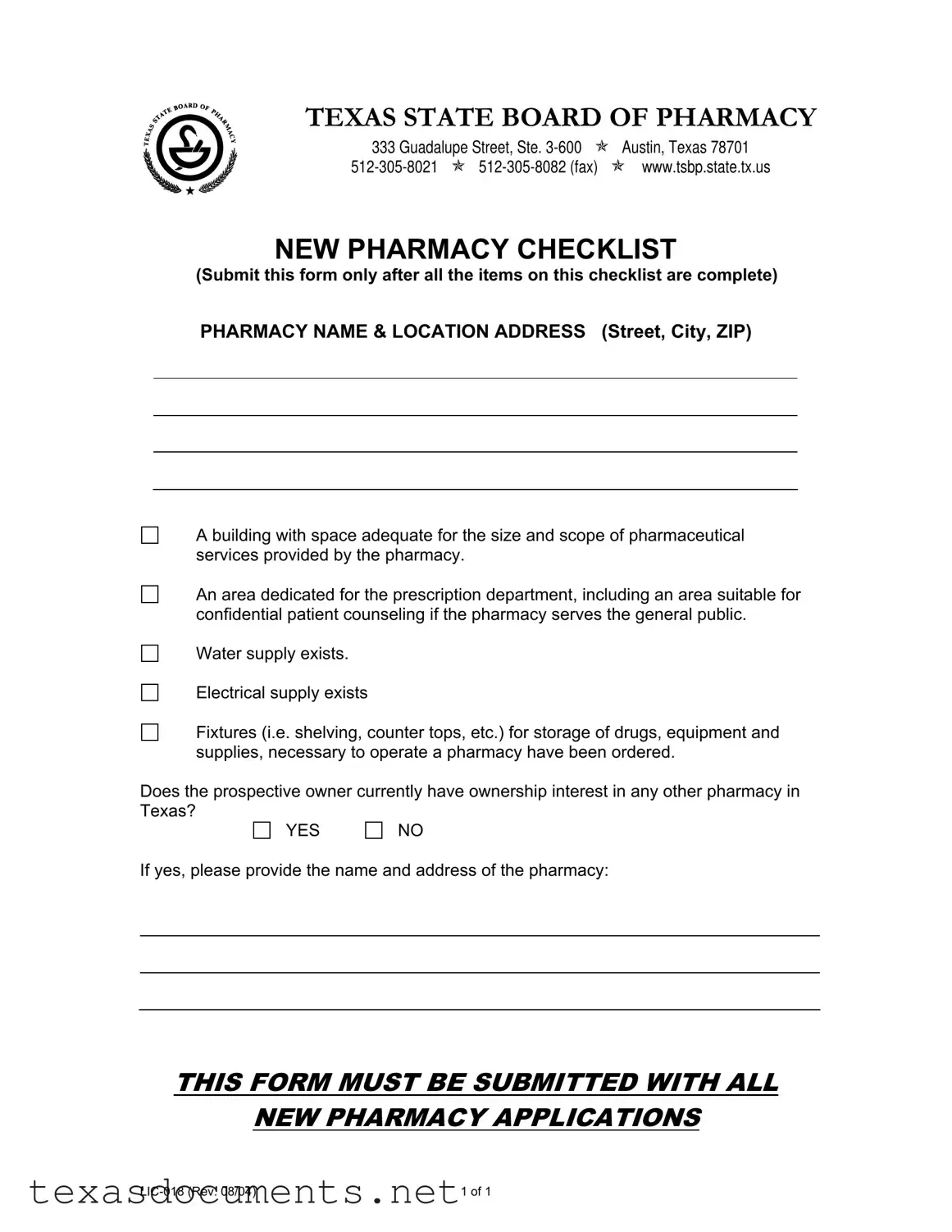 Fill Your Texas Lic 018 Form