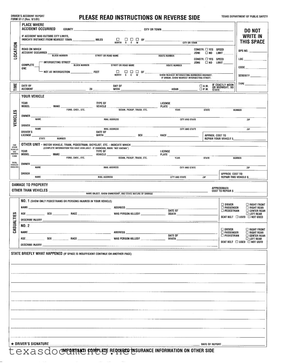 Fill Your Texas St 2 Form