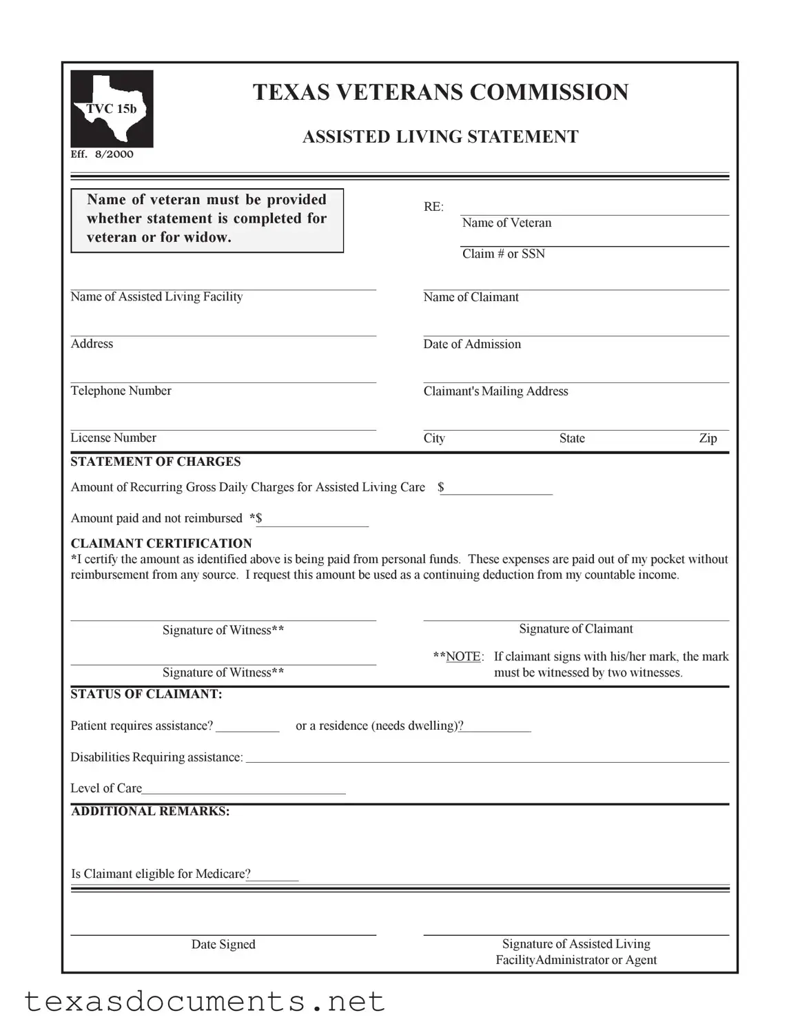 Fill Your Texas Veterans Commission Form