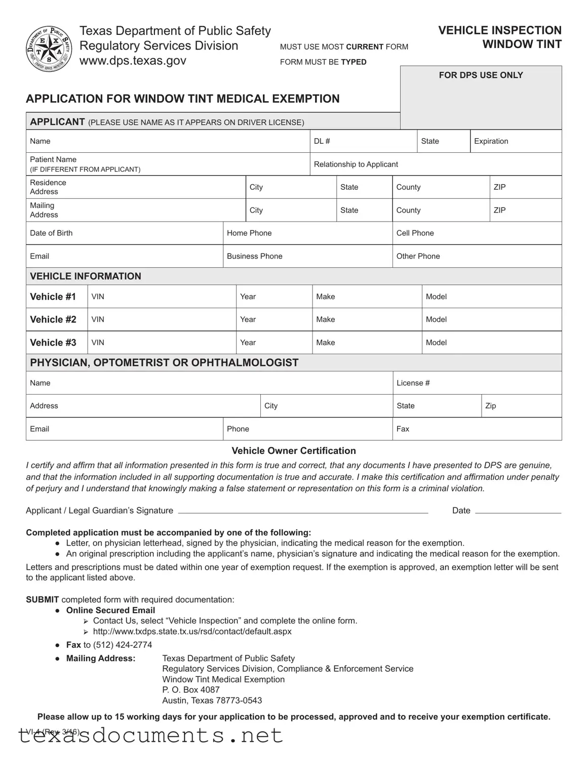 Fill Your Texas Vi 4 Form