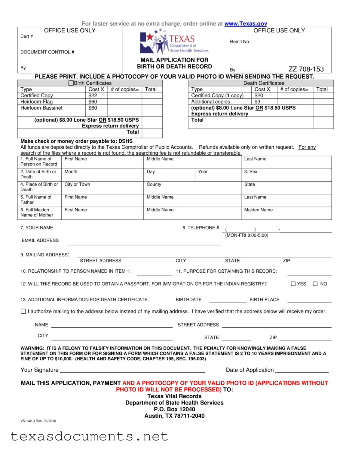 Fill Your Texas Vs 142 3 Form
